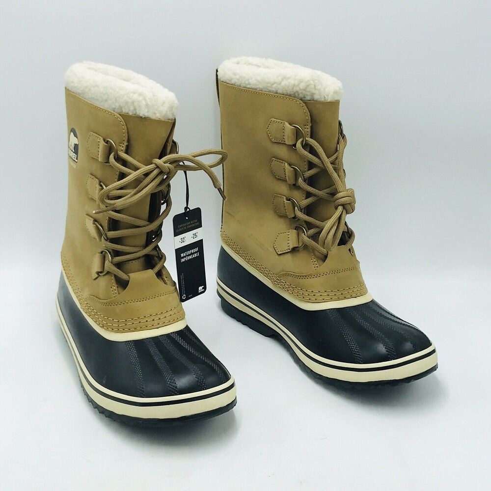 Sorel Women's 11 Caribou Snow Boots Buff Waterproof -25 Degree Winter